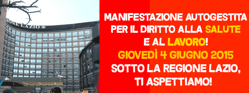 Manifestazione per il diritto alla salute sotto la Regione Lazio