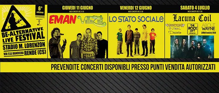 Ritorna a Cosenza la sesta edizione del Be-Alternative Live Festival