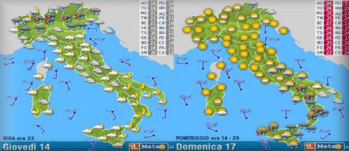 Meteo: Ecco il ciclone "FEROX" allerta, Venerdì nubifragi e grandine. Poi lunedi Sole