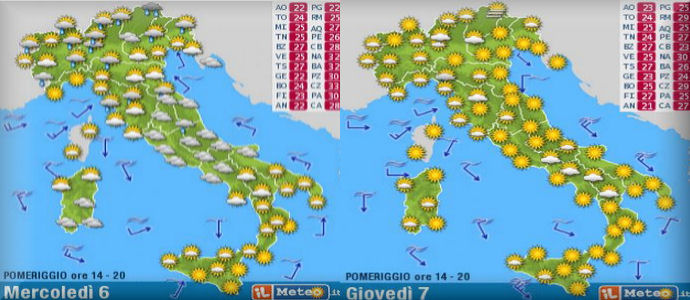 Meteo: Estate al Centro Sud, punte di 34 gradi a Catanzaro. Temporali da Domenica-Emilia e Lombardia