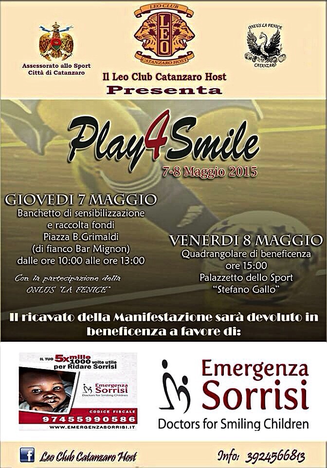 "Play4Smile", il Leo Club Catanzaro Host in campo per i bambini