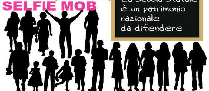 Selfie mob  degli Insegnanti indipendenti per il ritiro del Disegno di Legge sulla Scuola