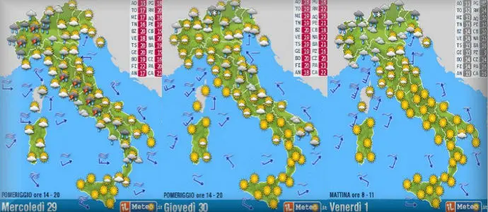 Meteo: Weekend tra Sole e temporali, scopri dove. "APOLLO" Caldo Record  Maggio Estate 35°C