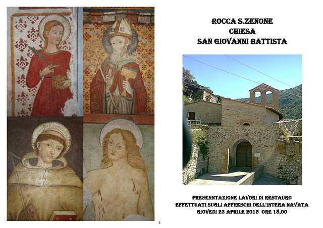 Rocca S. Zenone, presentazione restauro affeschi nella chiesa di S. Giovanni Battista