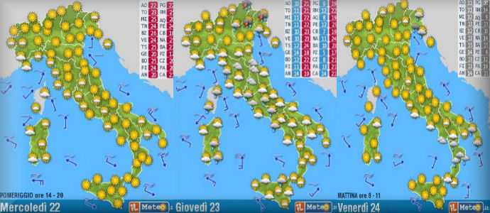 Meteo: Sole e caldo, temporali da GiovedI su est Alpi, Veneto e FriuliVG