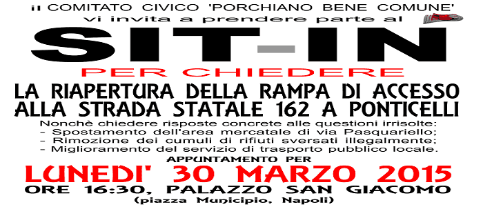 Sit-in davanti alla sede del Comune di Napoli del comitato civico di Ponticelli