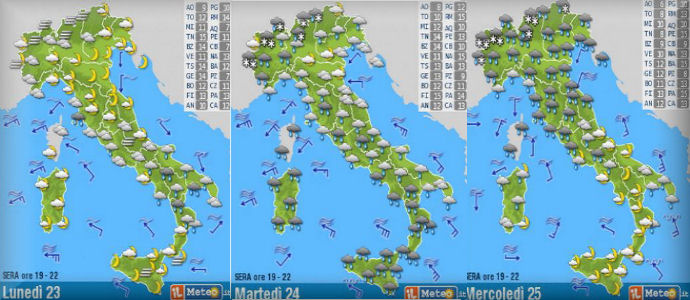 Allerta Meteo: Da Martedì, forti piogge poi freddo. Gran Sole dal Weekend, Pasqua incerta