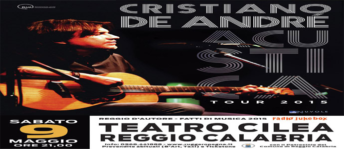 "Reggio d'autore": confermato il concerto di Cristiano De Andre' al teatro Cilea di Reggio Calabria