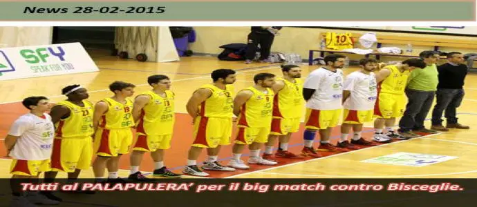 Tutti al Palagiovino per il big match contro Bisceglie