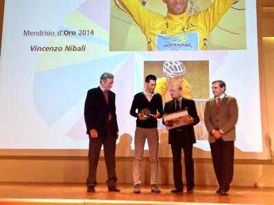Vincenzo Nibali vince il secondo "Mendrisio d'oro"