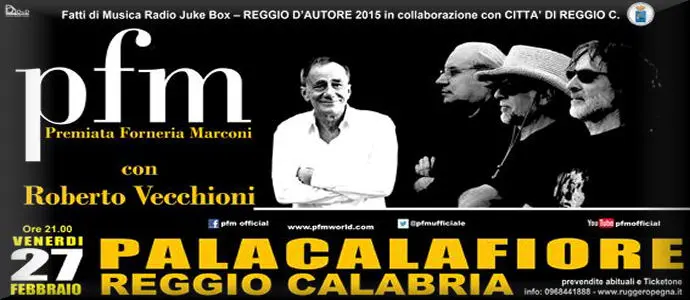 "Reggio d'autore":Tutto pronto per il concerto evento della pfm con roberto vecchioni