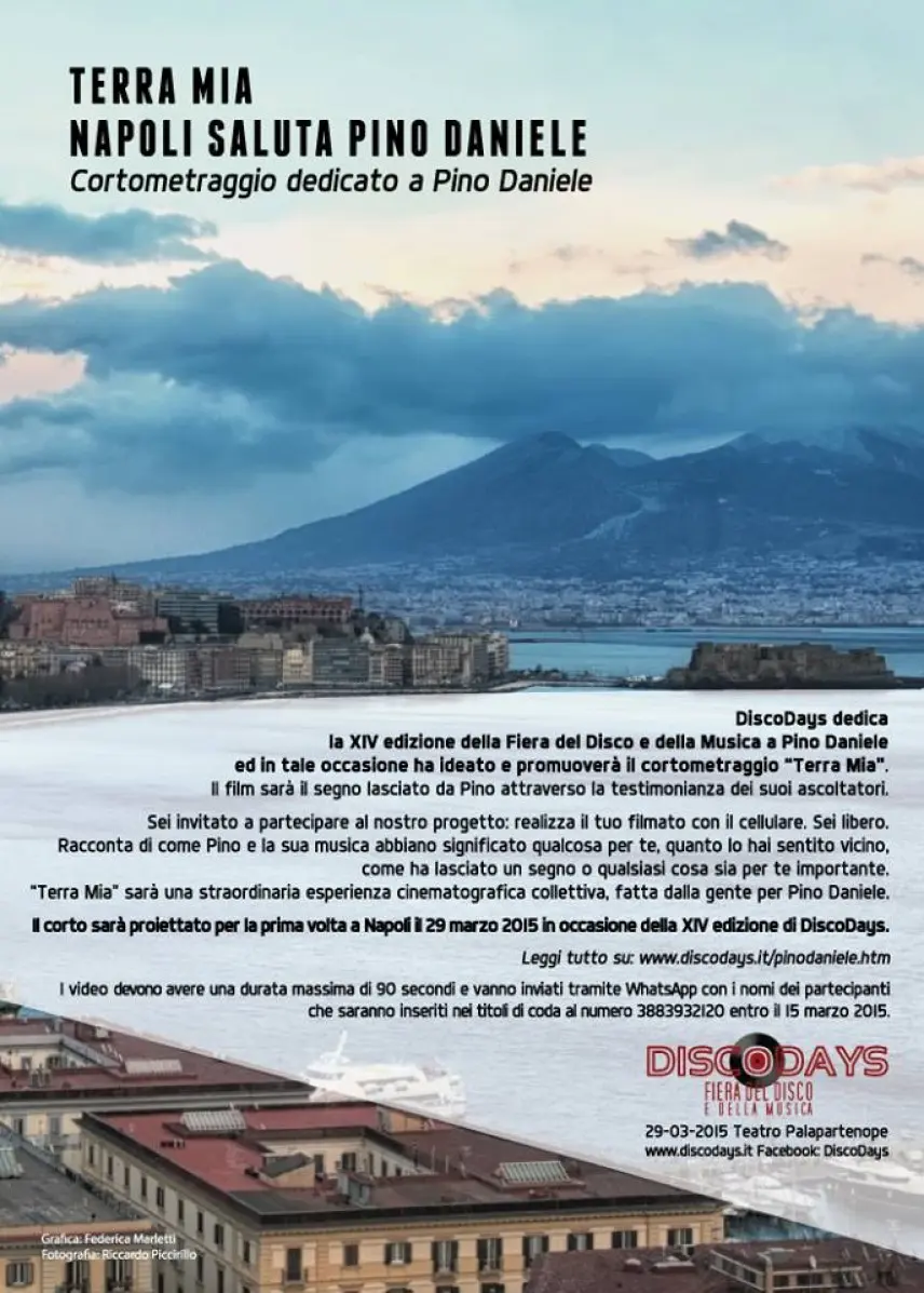 Terra Mia, Napoli saluta Pino Daniele, il cortometraggio lanciato da Discodays