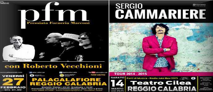 "Reggio d'Autore": Premiata Forneria Marconi con Roberto Vecchioni e per Cammariere