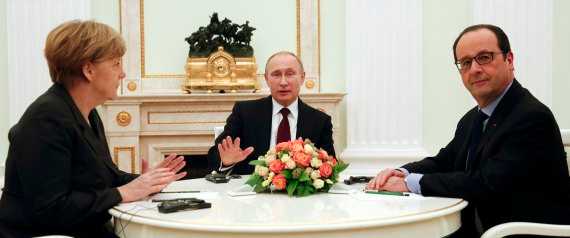 Vertice al Cremlino: Merkel e Hollande hanno incontrato Putin