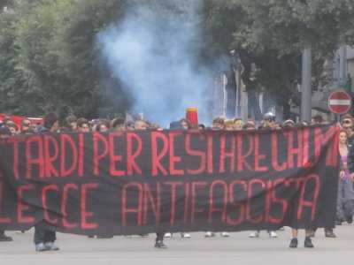 Lecce, trentotto indagati per il corteo contro il raduno nazionale di Casapound