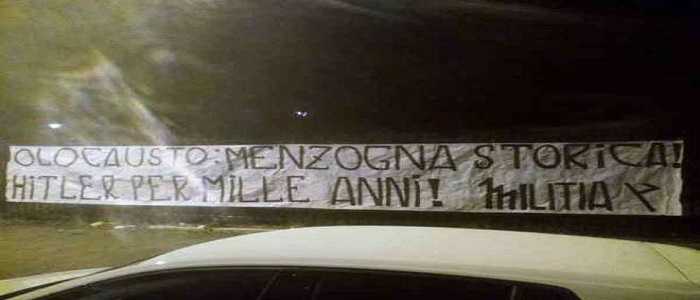 Giornata della Memoria: striscione antisemita nei pressi di un parco a Roma