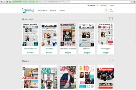 Edicola italiana, nasce il chiosco digitale per acquistare quotidiani su tablet, pc e smartphone