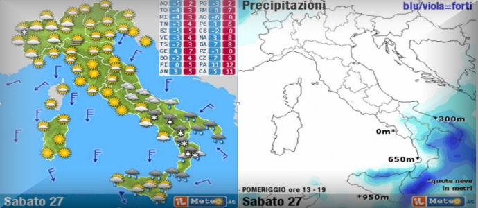 Meteo: Venti sostenuti da Nord, previsioni su Nord, centro e Sud