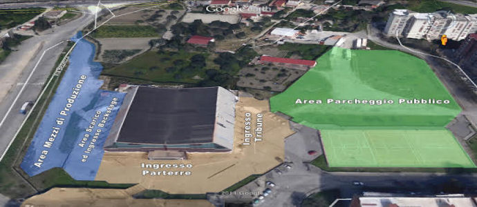 Un'ampia area parcheggio per il concerto di Baglioni al PalaGallo