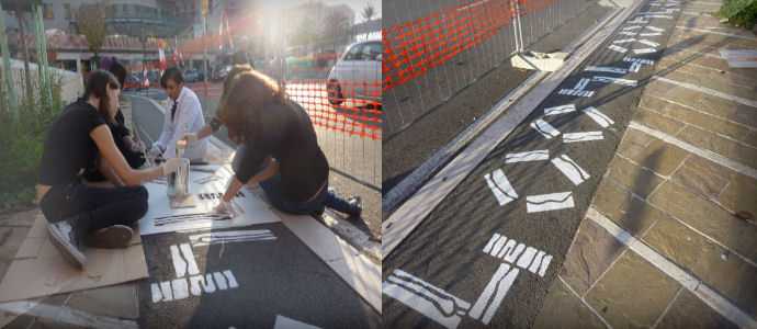 Avviati lavori di decorazione dei marciapiedi nell'area di piazza Matteotti dedicata a Mimmo Rotella