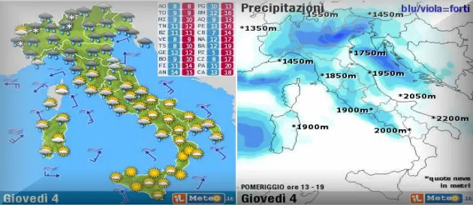 Allerta meteo: "Ciclone  MEDEA"  nuova fase di maltempo su Nord,Centro e Sud