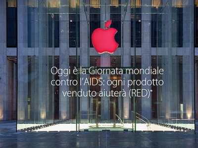 Apple: la "mela" diventa rossa per celebrare la giornata mondiale contro l'Aids