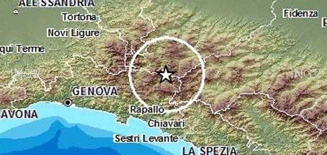 Scossa di terremoto in Liguria: epicentro a Valle del Trebbia