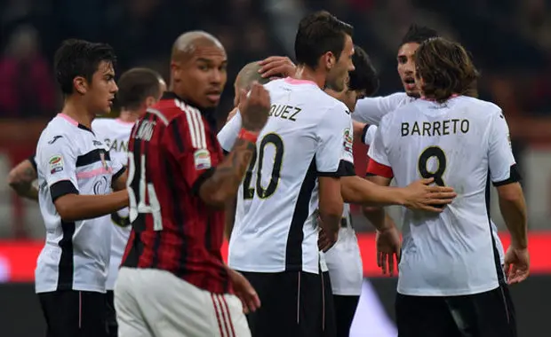 Serie A: il Palermo trionfa a San Siro con uno 0-2