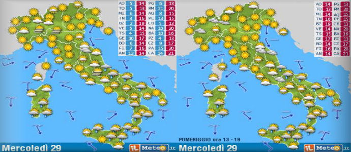 Allerta Meteo, rovesci al Sud, Sicilia, Sardegna e Puglia