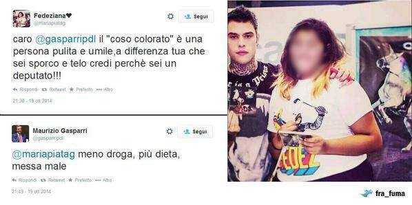 «Più dieta, messa male»: il disonorevole tweet di Gasparri contro la fan di Fedez