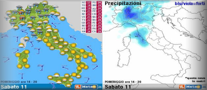 Allerta maltempo: Liguria, Piemonte, Lombardia, Toscana. Estate al Centro Sud