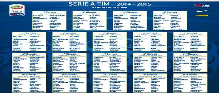Serie A 2014-2015, al via oggi la Prima Giornata