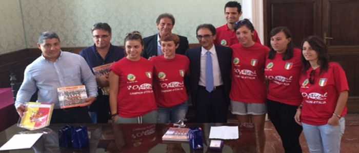 A palazzo de nobili premiate le ragazze della Catanzaro beach soccer campionesse Italiane
