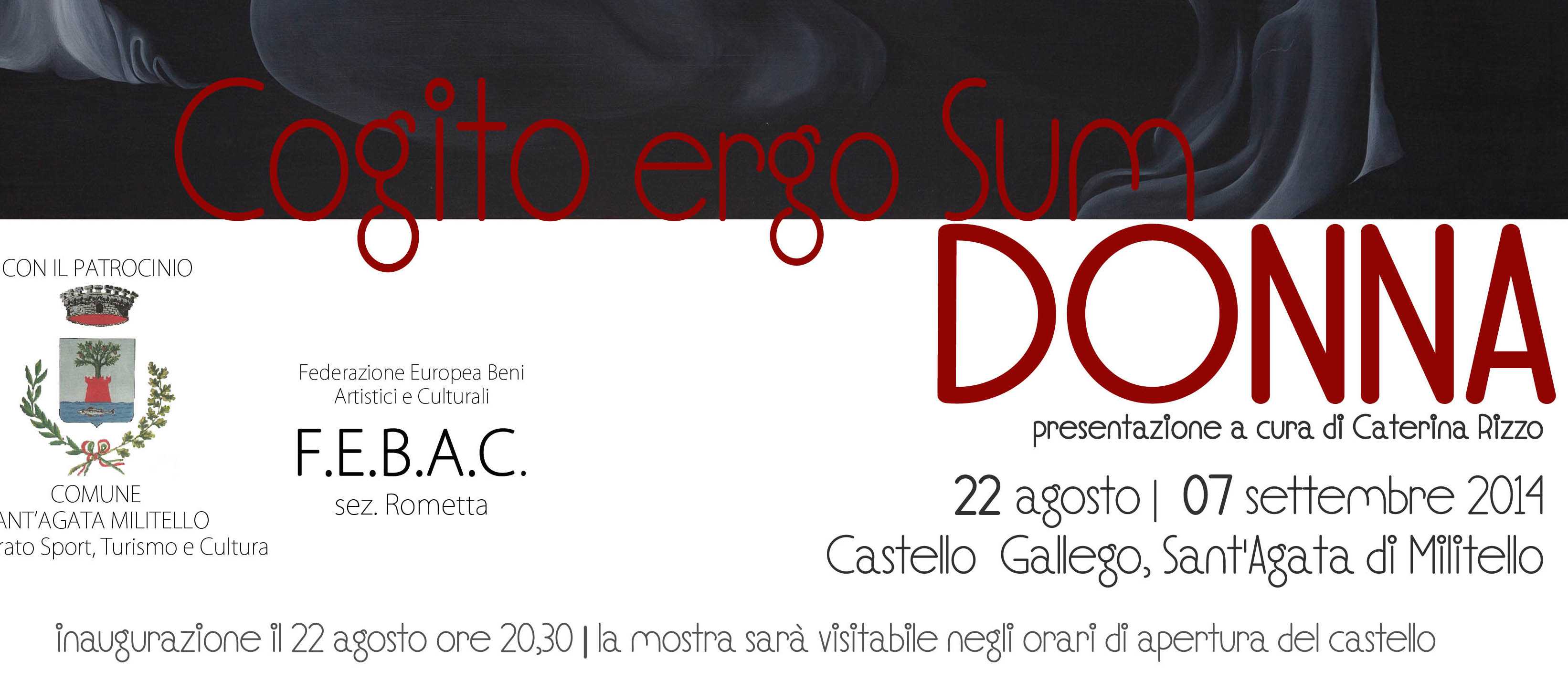 InArt - Al Castello di Gallego di Sant'Agata la quarta edizione di "Cogito Ergo Sum...Donna"