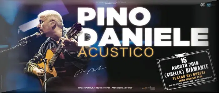 Questa sera concerto di Pino Daniele & Band a Diamante, unico in Calabria