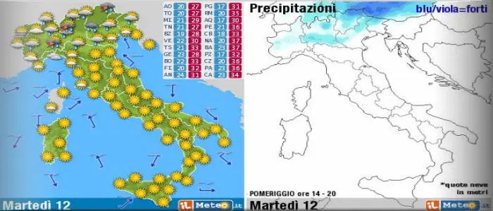Meteo: Ecco Polifemo, caldo fino a Ferragosto al Centrosud, instabile al Nord