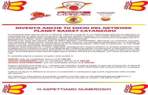 Diventa anche tu socio del network Planet Basket Catanzaro