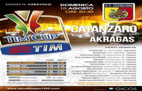 Tim Cup, Catanzaro-Akragas: info biglietti
