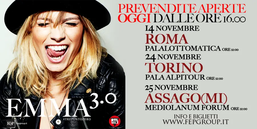 EMMA: si aggiungono 4 nuove date per  "EMMA 3.0", il tour nei palasport a novembre