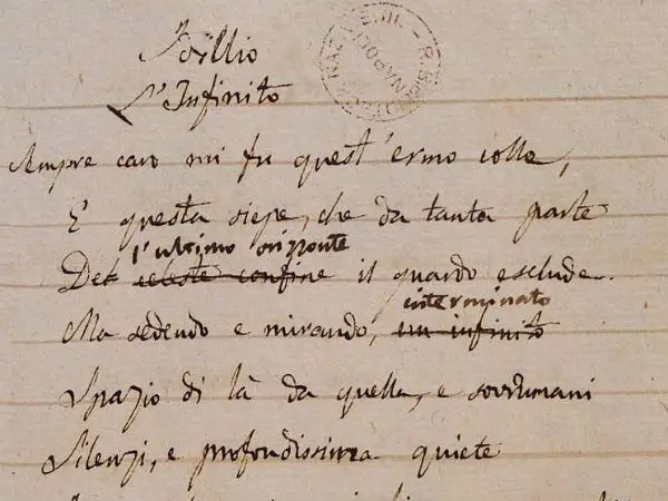 L'Infinito di Leopardi, all'asta per 150.00 euro il manoscritto originale