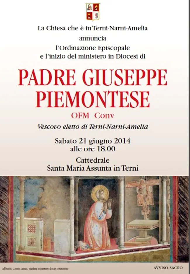 Mons. Piemontese neovescovo  della Diocesi Terni-Narni-Amelia