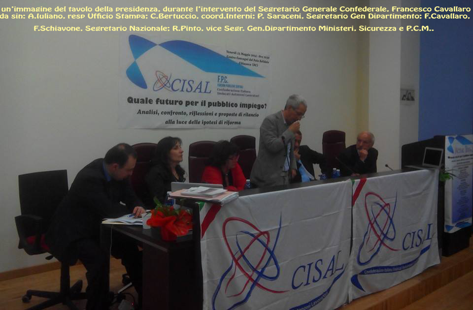 Cisal, per un'autentica ed ottimale riforma della P.A. serve...