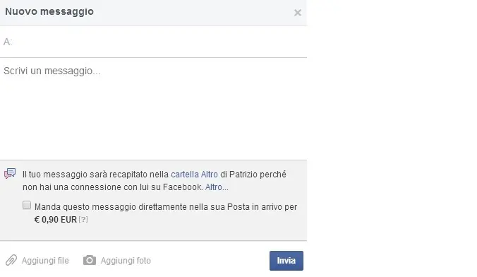 Messaggi a pagamento su Facebook