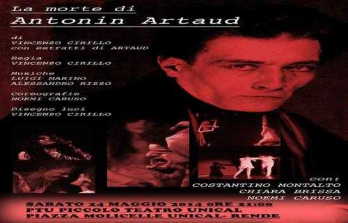 Rende-Unical: sabato al PTU "La morte di Antonin Artaud"