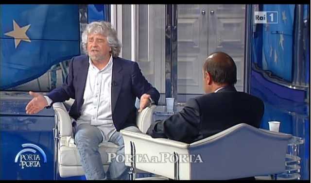 Dopo 20 anni Grillo torna in Rai. A Porta a porta: "se vinciamo, processi online per i politici"