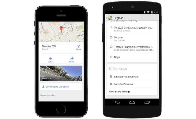 Google Maps si aggiorna: arrivano mappe offline e taxi di Uber