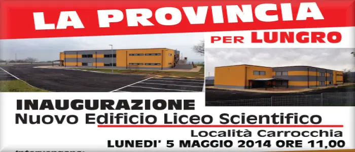 Oggi inaugurazione nuova sede liceo scientifico