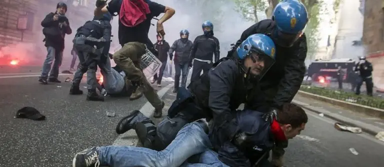 Solidarietà feriti Forze dell'Ordine in scontri a Roma