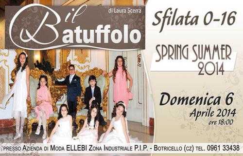 "Il Batuffolo in Passerella - Spring Summer 2014": domani la sfilata curata da Laura Scerra