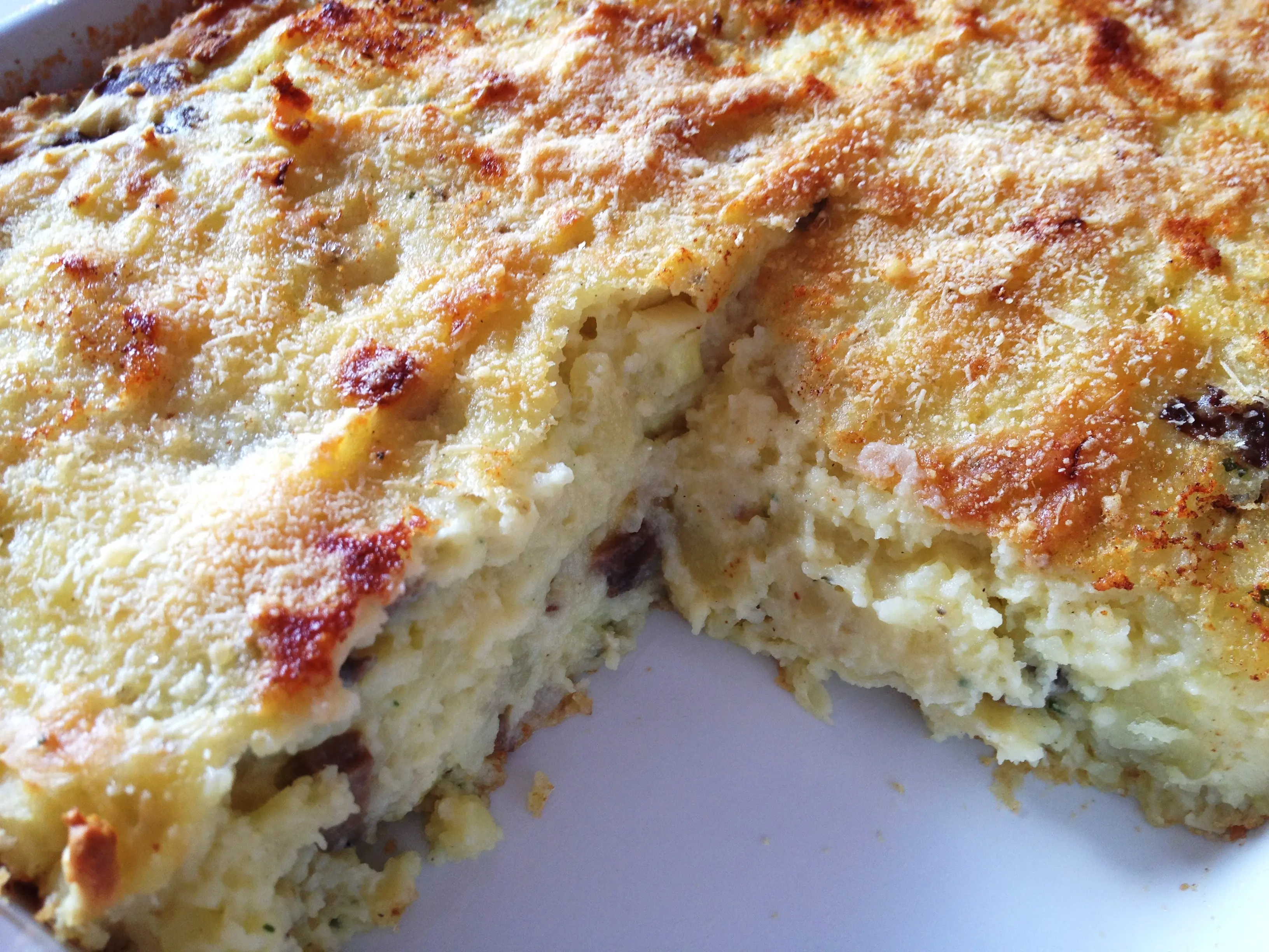 Gateau di patate con ripieno di funghi